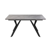 Murano Matt Finish Mid Grey Ceramic Extending Dining Table